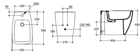 Биде Ideal Standard Ventuno T515001 напольное Биде Ideal Standard Ventuno T515001 напольное